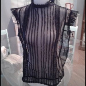 Tramp Y2K Sheer Black blouse